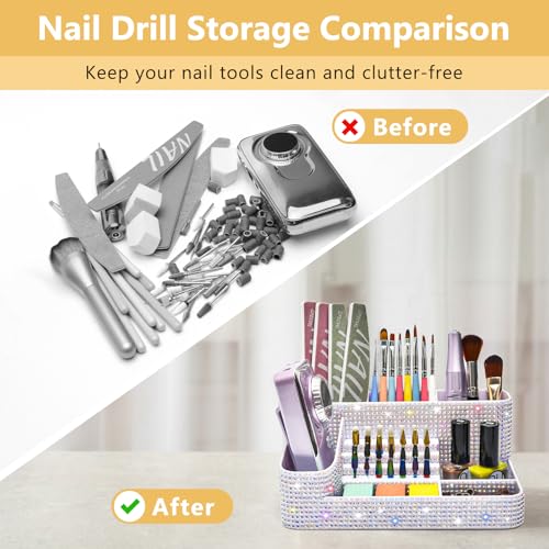 CGBE Nail Drill Holder, 28 Holes Nail Drill Bit Holder - Bling dz-White - color: Bling dz-White