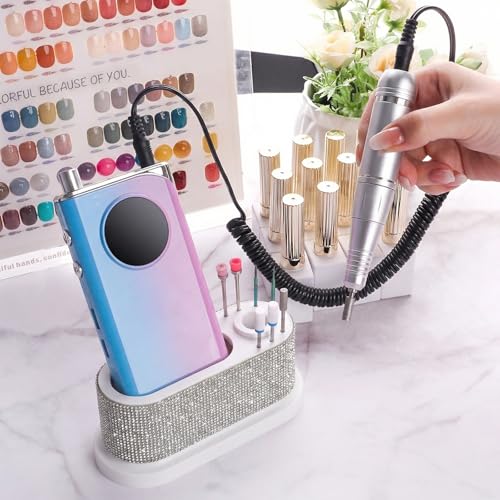 ANGNYA Nail Drill Machine Holder Efile Stand and Organizer Storage Box Case - color: White2