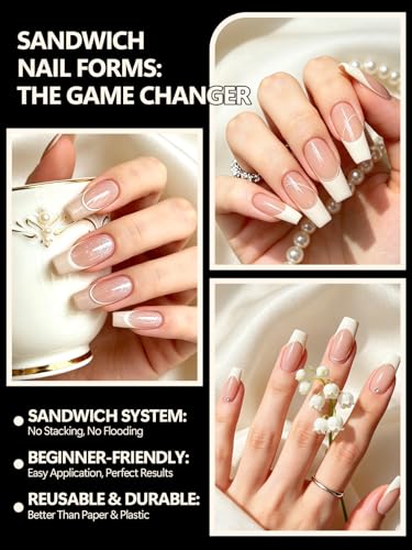 EBANKU Original Sandwich Nails Dual Forms - color: Short Almond-A