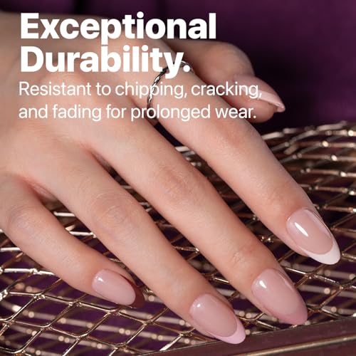 SXC Cosmetics French Tip Press On Nails - Skin Tone Nude and Color Series, Short Almond X-Pro Tips - color: Skin Tone - S Almond