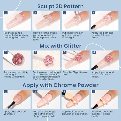 MIZHSE 100 g Solid Builder Gel for Nails, Clear 3D Sculpting Gel for Nails - color: 100g Clear