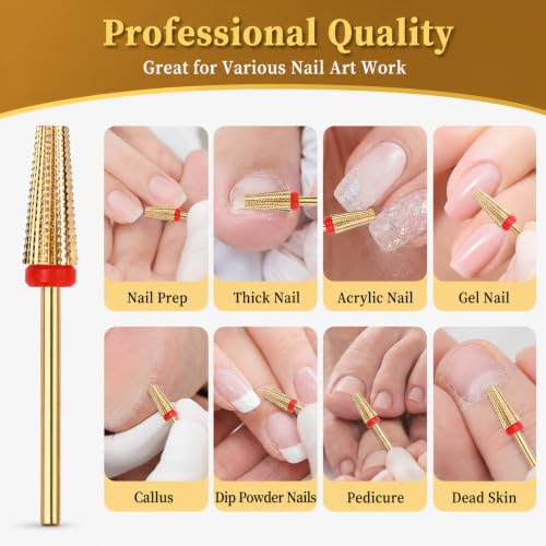 5 In 1 Nail Drill Bits Set, Carbide Nail Drill Bits For Cuticle