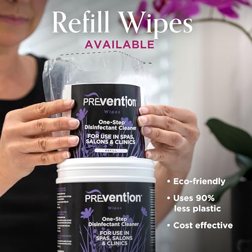 Prevention All Purpose Disinfectant Wipes – Canister of Cleaning Wipes for Salons, Spas, Wellness Centers and Yoga Studios – Hospital Grade Surface Sanitizing – 160 Count (Pack of 2) - size: Wipes Canister (2 Pack)