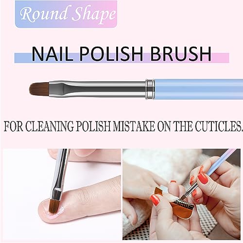3Pcs Nail Art Clean Up Brushes,For Nail Art & Cuticle Cleaning - color: Color