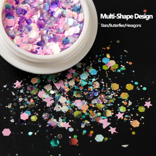 Halloween Glow in the Dark Glitter Nail Art Sequins 3D Luminous Nail Flakes