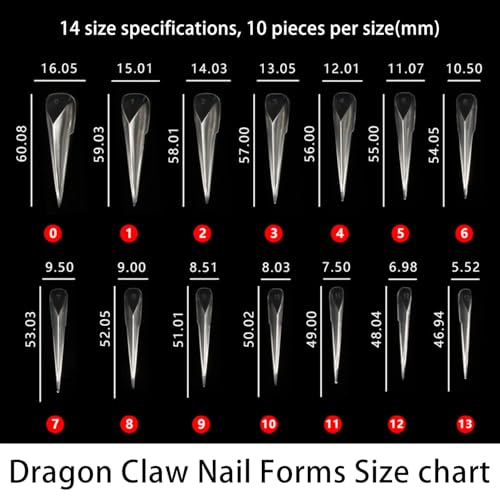 140 Pcs Stiletto Claw Nail Tips Forms Poly Gel Extension Eagle Claw - color: Styl 1
