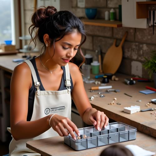 SRNYJAO Plastic Organizer Box,Clear Tackle Box Organizer Compartment - color: gray, size: 12 Grids