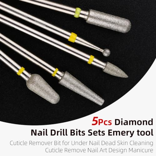 QUNZHAO 5Pcs Diamond Nail Drill Bits sets (YELLOW (XF) B04 set) - color: YELLOW (XF) B04 set