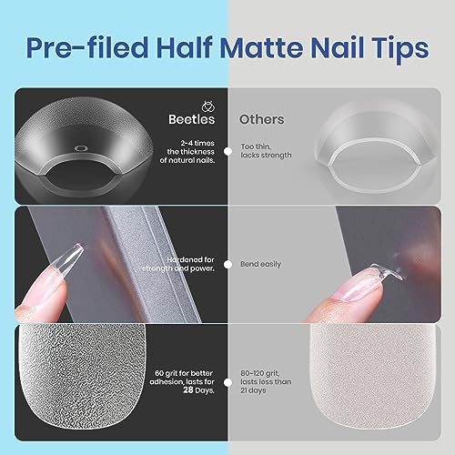 Beetles Gel Nail Kit Nail Extension Set With Etch X Nail Tips 504Pcs