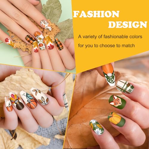 JarThenaAMCS Fall Nail Stamping Plates Set, Pumpkin Leaf Gnome - style: Fall