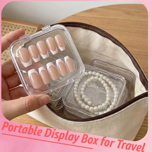 Clear Press On Nail Storage Containers 6-Pack Stackable Cases, Press Ons Nail Packaging Organizer Case, Acrylic Tips and Fake Nails Display Box for Travel and Salon Use - color: Clear 08