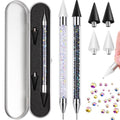 Tatuo 2 Pcs Rhinestone Picker Tool Kit with 2 Wax Head, Black, White - color: Black, White
