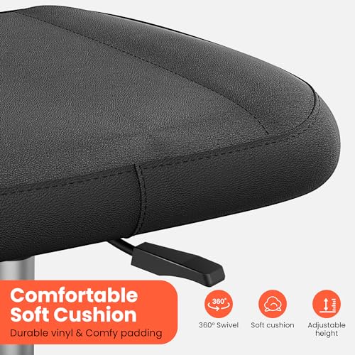 TASALON Adjustable Height Rolling Footrest Stool with Lockable 360° Wheels