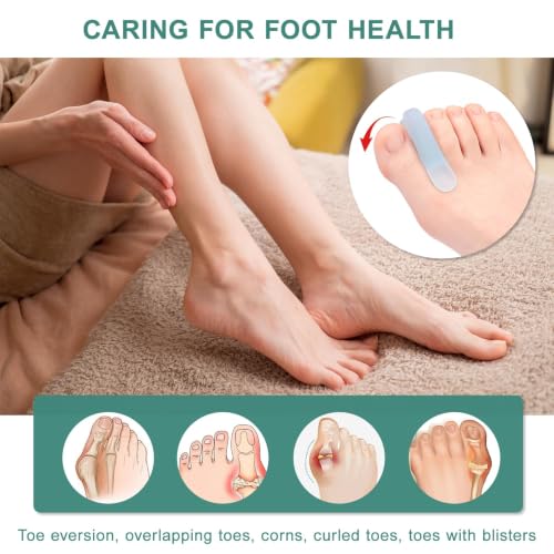 10-Pack Gel Toe Separators for Straightening Overlapping Toes, Men & Women