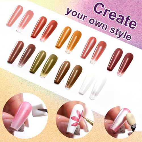 Gradient PaintingNail Gel, 9 Colors Ombre Gel Nail Polish - color: Ancient City