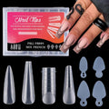 NICENEEDED 144 PCS Dual Nail Forms Set, 4 Style 12 Size, Clear