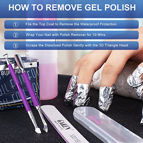 2PCS Deep Purple Cuticle Pusher Tool and Scraper Nail Pusher - color: Deep Purple