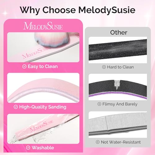 MelodySusie 4Pcs 100/180 Grit Nail Files Emery Boards Pink & Purple - size: 4Pcs Mix Shape
