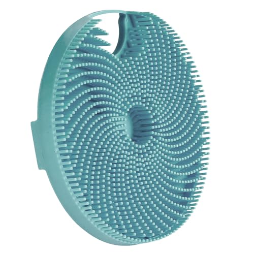 Silicone Body Scrubber Shower Brush,Super Exfoliating Body Brush with Non-Slip Strap-Effective Showering Exfoliation and Gentle Massage for Men Wome,Durable Use Brush (Dark Green) - color: Dark Green