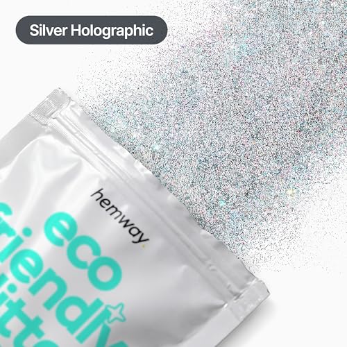 Hemway Biodegradable Glitter Silver Holographic 3.5oz Ultrafine - color: Silver Holographic, size: Ultrafine (1/128" 0.008" 0.2mm)
