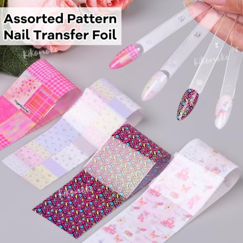 300 Sheets Nail Foil Transfer Sheets Flower Lace Leopard Aurora Nail Foils