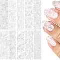 SmallCat 10 Sheets Nail Transfer Foil, Lace Nail Foil, 7.87"×0.9" - color: White (20x2.3cm)