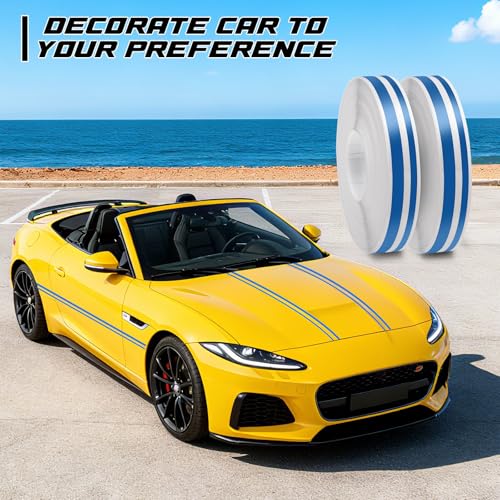 Spurtar Car Pinstripe Tape, 2 Rolls x 32Ft Blue Racing Stripes Automotive - color: blue