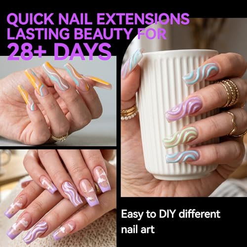 gelike ec Nail Tips for Salon: 100Pcs Coffin 3-in-1 Quick French Matte Tips - color: D-Coffin Dual Forms