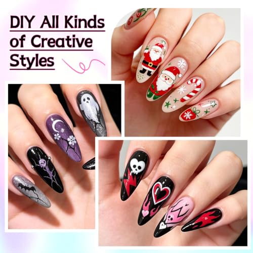 12 Colors Nail Art Pens Set, TOROKOM Nail Art Markers 3D Nail Polish Pens - color: 12 Color-E