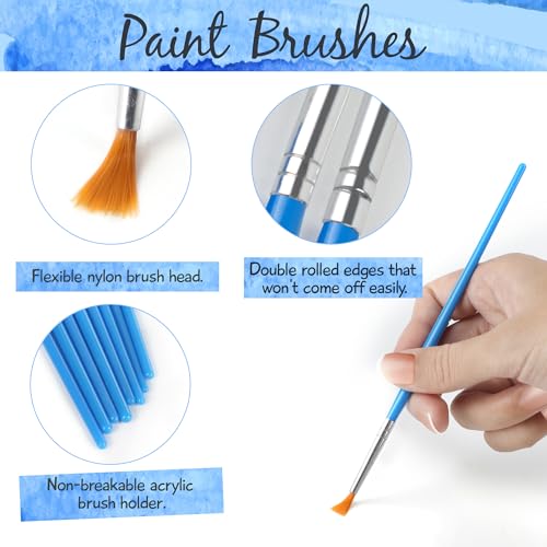 Halobios Small Paint Brushes for Crafts, Paint Brushes Set for Acrylic Painting 30PCS Bulk, Mini Painting Brushes for Kids Adults Oil Watercolor Rock Painting Body Face Nail Art - size: 30-Round