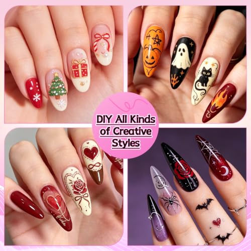 TOROKOM 24 Colors Nail Art Pens Set, Nail Art Markers 3D Nail Polish Pens - color: 24 Color Dual-Ended