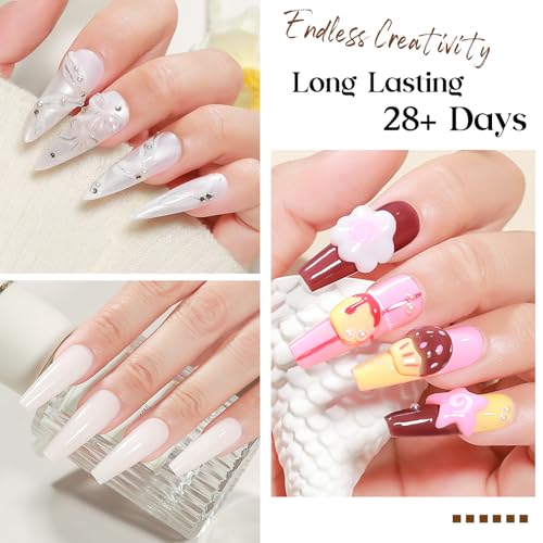 MIZHSE Solid Builder Gel, Milky White Sculpting Gel for 3D Nail Art - color: 15g Milky White