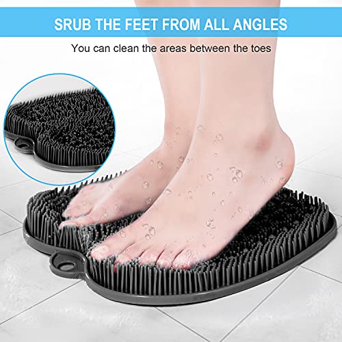 BESKAR XL Larger Shower Foot Scrubber Mat with Non-Slip Suction Cups - color: Black