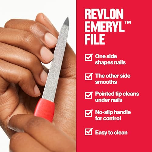 Revlon Compact Emeryl Nail File, Red, 1 Count