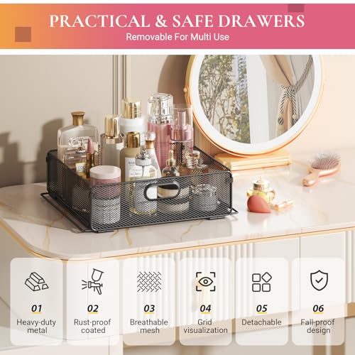 Goovilla Rolling Makeup Organizer Cart with Drawers, 5 Tier Metal, Black - color: Black, size: 5 Tier