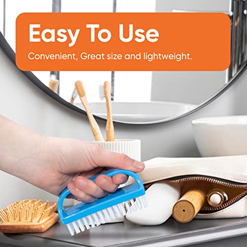 Nail Brush for Cleaning Fingernails, Nail Scrubber Brush, Toe Foot Hands Fingernail Brush Cleaner- Small Scrub Brush- All-Purpose Stiff Cleaning Brush for Home, Kitchen, Work, 6 Pack - Superio - color: 6 Pack Blue/Grey