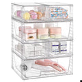 Vtopmart Clear Stackable Storage Drawers, 6 Pack Wide Organizer Set - style: 4 Small+2 Wide