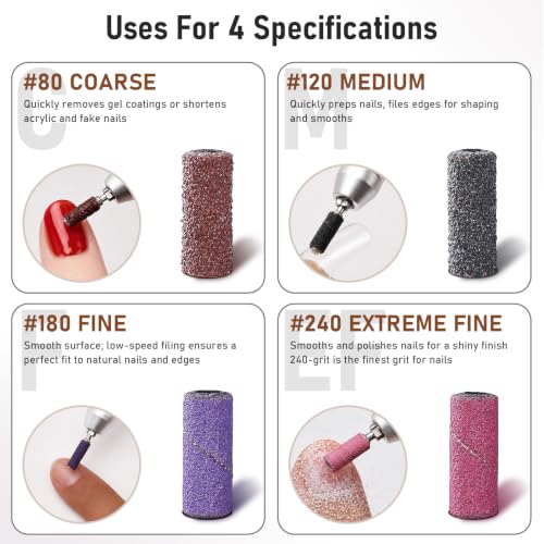 Nail Drill Sanding Bands, 100PCS with 3/32 Mandrel(Small) - size: Small
