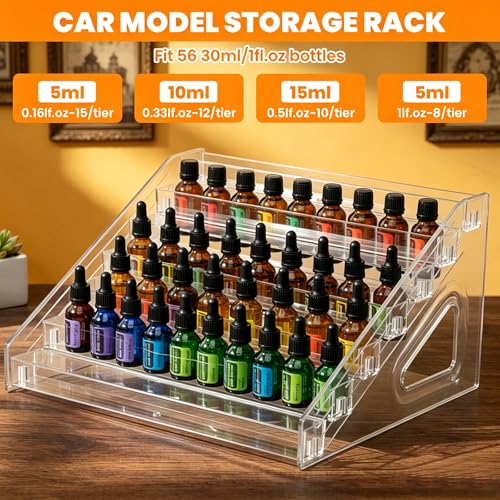 2 Pcs 7 Tier Essential Oil Organizer Clear Holder Nail Polish Display Rack