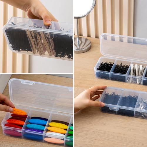 Vidifor 2-Pack Clear Small Organizer Box for Crafts, Snack, Beads Earrings, Screws, Nail, Pins (2, Small) - size: Small