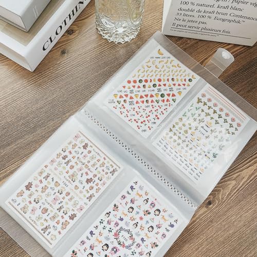 Nail Sticker Book Binder Nail Art Book for Nail Decals Storage - size: medium