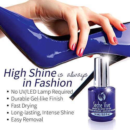 Seche Vive Instant Gel Effect Top Coat Nail Polish for Manicure, 2 Pack - color: Gel Effect Top Coat, size: 0.5 Fl Oz (Pack of 2)