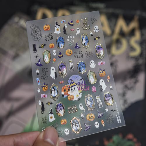 Halloween Nail Art Stickers 3D Self‑Adhesive Nail Decals - color: Color-09
