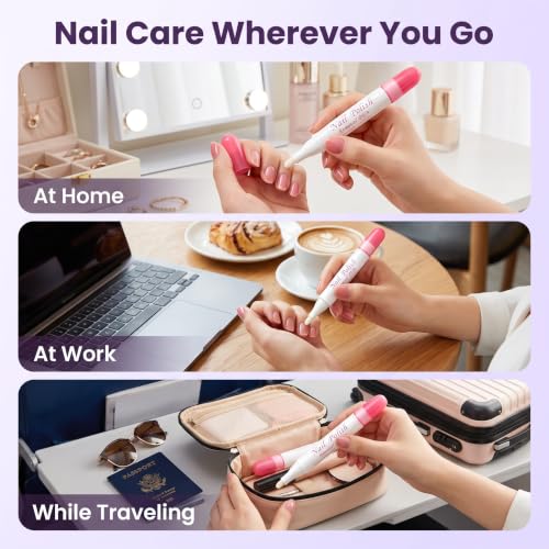 Nail Polish Corrector Pen with 3 Replaceable Tips, Professional Manicure Cleanup Tool for Quick Nail Art Mistakes