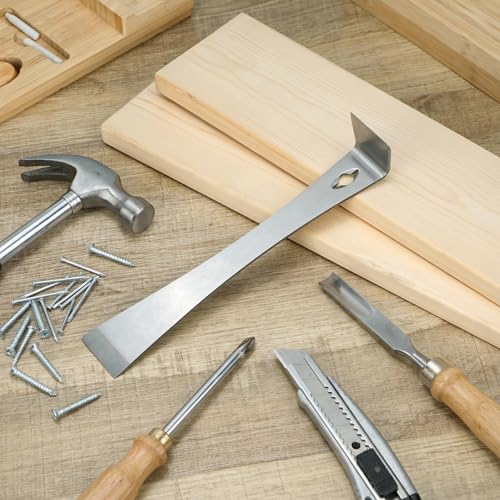 Bates- Flat Pry Bar Scraper, 3pcs, 5-1/2", 7-1/4" and 9-1/4", Stainless Steel, Trim Puller Tool for Baseboard