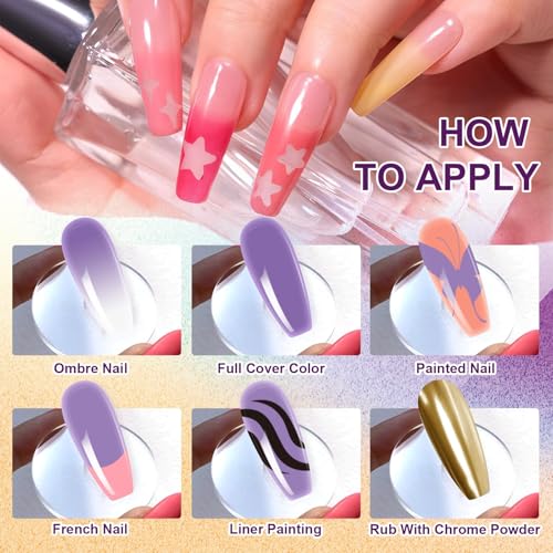 Gradient Painting Gel, 9 Colors Ombre Paint Gel Nail Polish - color: Bloom Summer