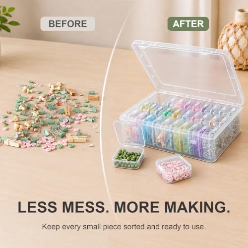 CGCG 2-Pack Small beads Organizer Box 8.8x6.7x2.4 Storage Case