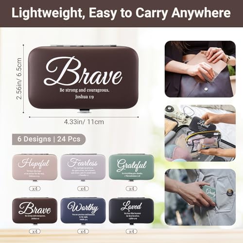 24 Set Christian Gift Bulk, Bible Verse Manicure Set - color: Classic