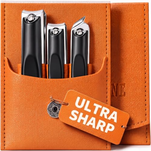 Heavy Duty Professional Nail Clippers 15% Thicker Pro 420J2 Stainless Steel - color: 3Pack - Black