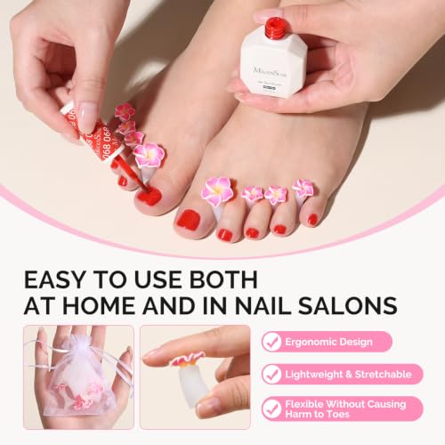 MelodySusie 32Pcs Silicone Flower Toe Separators, Toe Spacers for Pedicure - size: 32Pcs-A